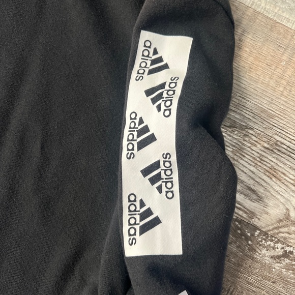 Adidas Black Crewneck Sweater with Ribbed Cuffs - Picture 3 of 7